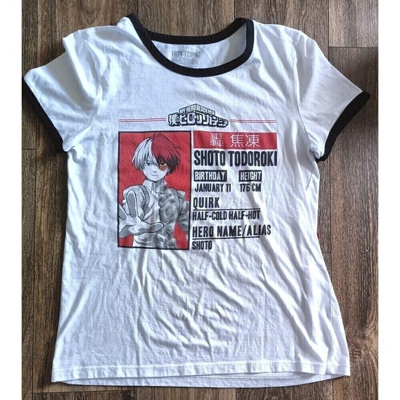 Funimation My Hero Academia Shoto Todoroki T Shirt Size Medium Ringer Tee - Picture 3 of 9